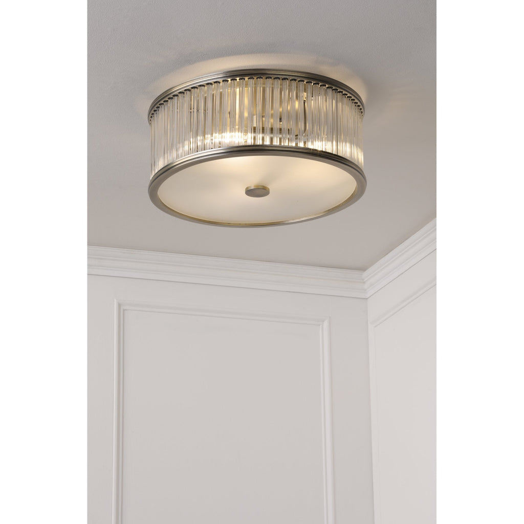 Sutton 2 Light Flush Ceiling Light In Matt Antique And Ribbed Glass LA3756503-Q