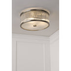 Sutton 2 Light Flush Ceiling Light In Matt Antique And Ribbed Glass LA3756503-Q