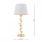 Halton Table Lamp In Distressed Gold Leaf With Cream Cotton Shade LA3756507-Q