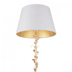 Halton Floor Lamp In Distressed Gold Leaf With Cream Cotton Shade LA3756508-Q