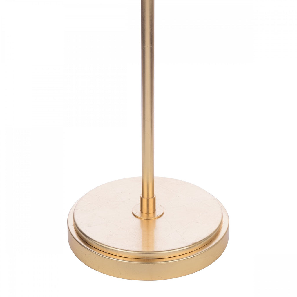 Halton Floor Lamp In Distressed Gold Leaf With Cream Cotton Shade LA3756508-Q