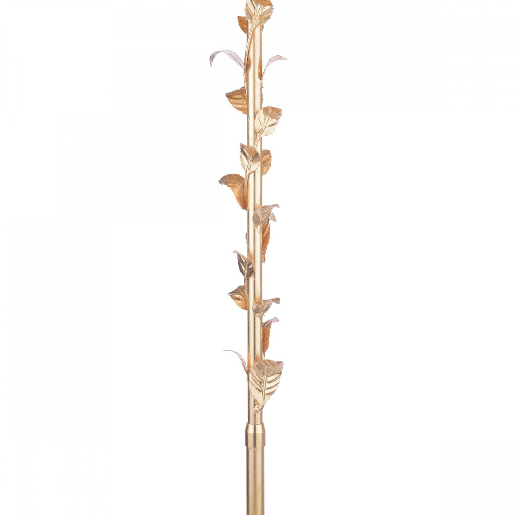 Halton Floor Lamp In Distressed Gold Leaf With Cream Cotton Shade LA3756508-Q
