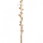 Halton Floor Lamp In Distressed Gold Leaf With Cream Cotton Shade LA3756508-Q