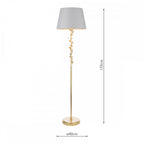Halton Floor Lamp In Distressed Gold Leaf With Cream Cotton Shade LA3756508-Q