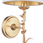 Halton Wall Light In Distressed Gold Leaf With Cream Cotton Shade LA3756506-Q