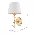 Halton Wall Light In Distressed Gold Leaf With Cream Cotton Shade LA3756506-Q
