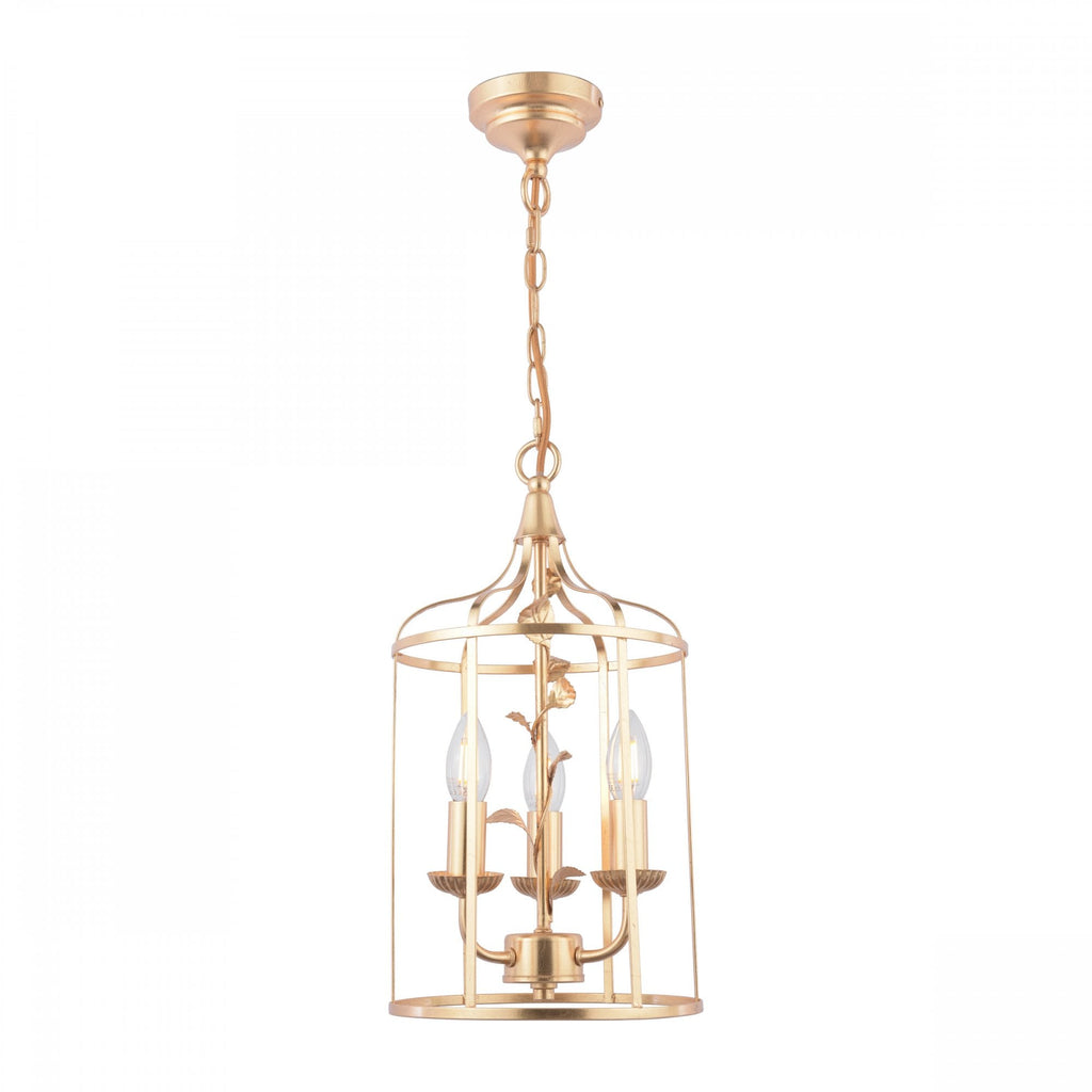 Halton 3 Light Ceiling Pendant Light In Distressed Gold Leaf LA3756509-Q