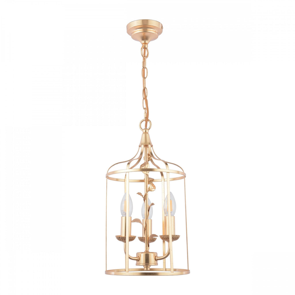 Halton 3 Light Ceiling Pendant Light In Distressed Gold Leaf LA3756509-Q