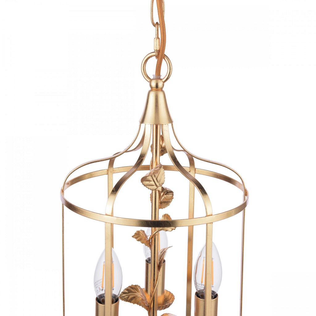 Halton 3 Light Ceiling Pendant Light In Distressed Gold Leaf LA3756509-Q