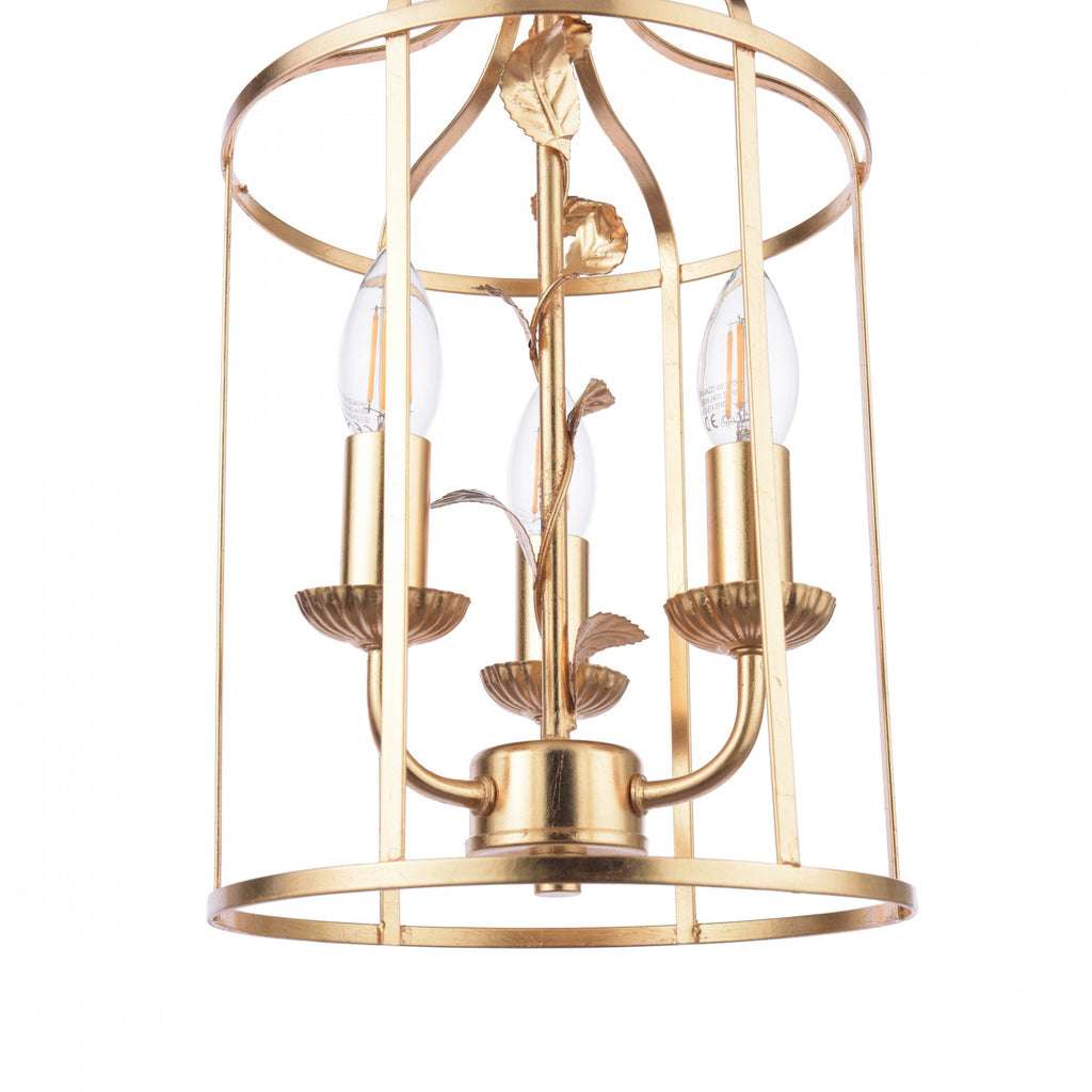 Halton 3 Light Ceiling Pendant Light In Distressed Gold Leaf LA3756509-Q
