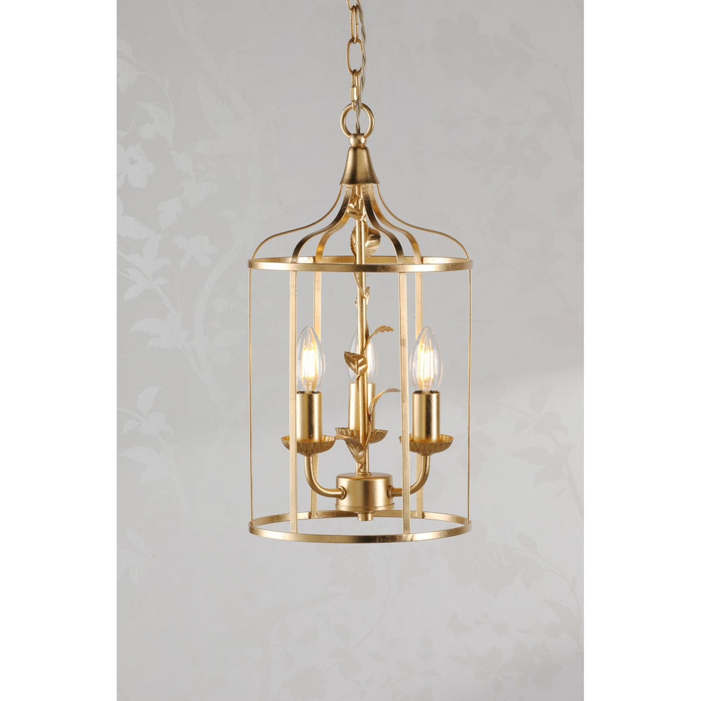 Halton 3 Light Ceiling Pendant Light In Distressed Gold Leaf LA3756509-Q