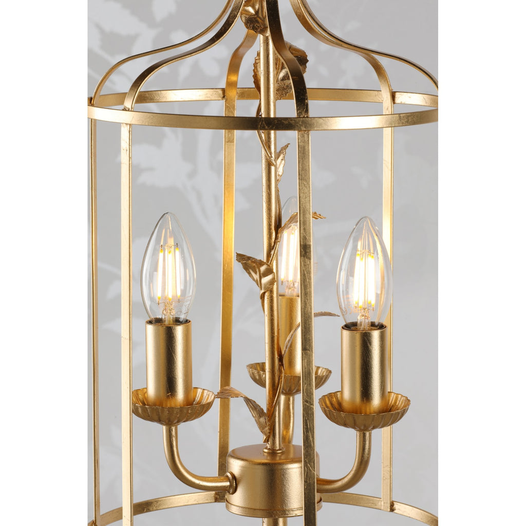 Halton 3 Light Ceiling Pendant Light In Distressed Gold Leaf LA3756509-Q
