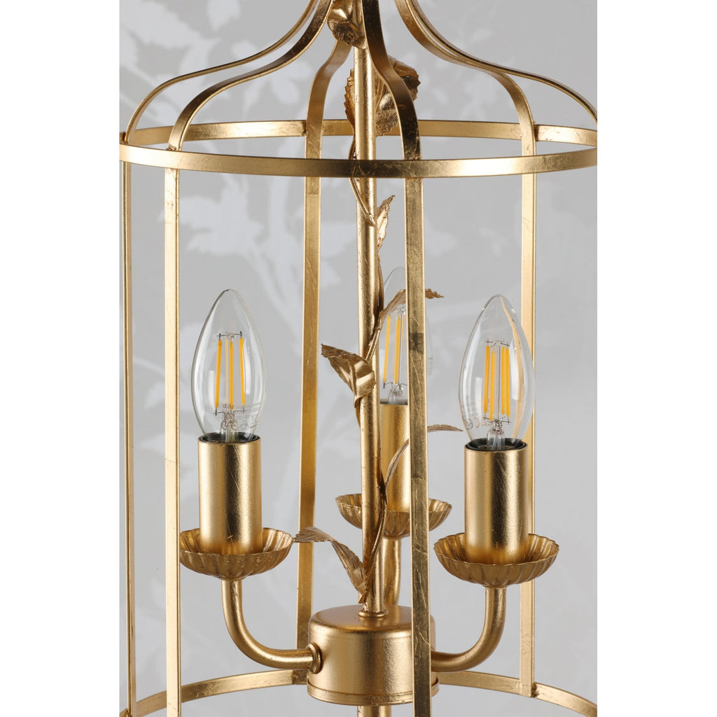 Halton 3 Light Ceiling Pendant Light In Distressed Gold Leaf LA3756509-Q