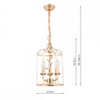 Halton 3 Light Ceiling Pendant Light In Distressed Gold Leaf LA3756509-Q