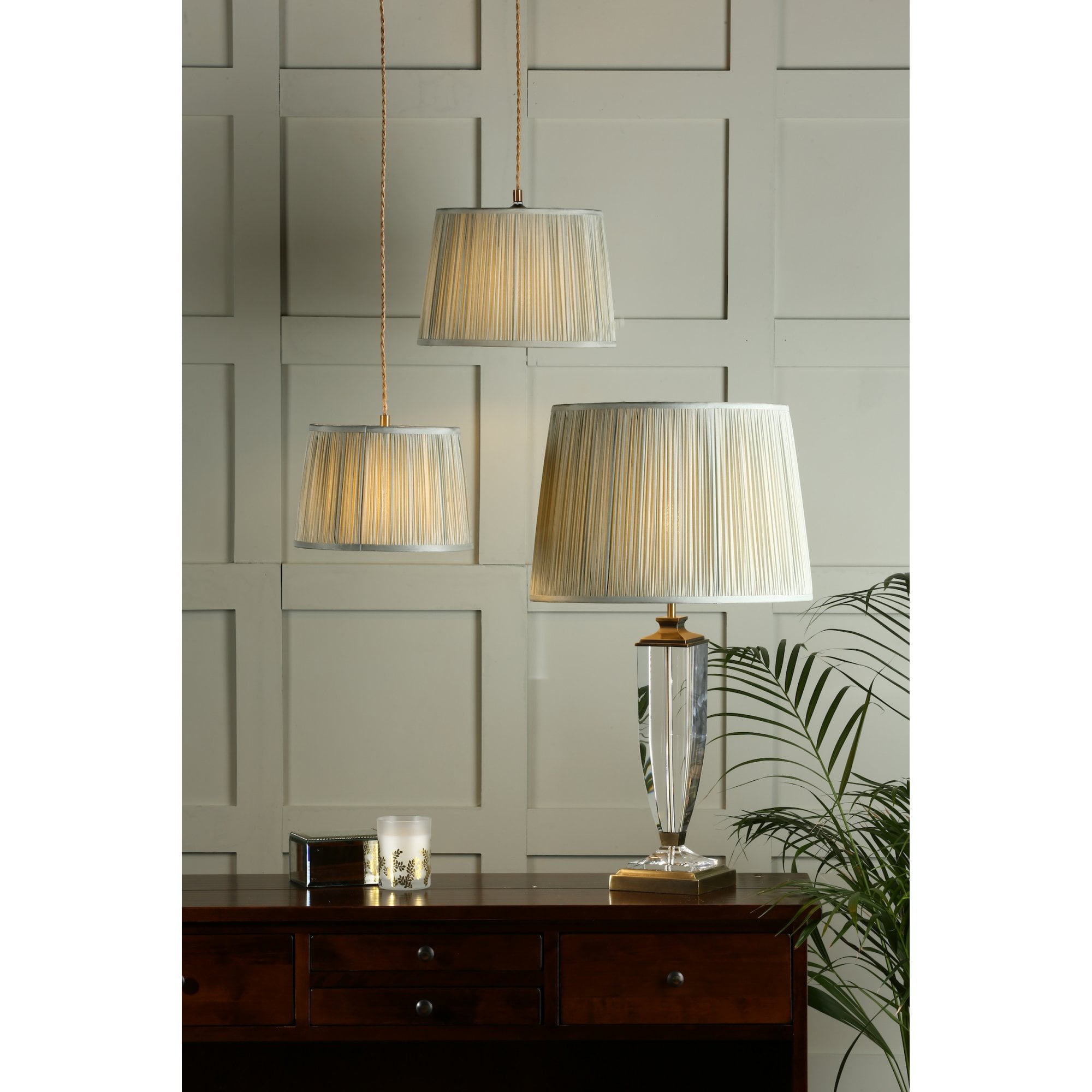 Hemsley Silk Shade In Sage Finish 40.5cm/16 inch LA3756088-Q