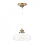 Banham Ceiling Pendant Light In Matt Antique Brass Finish With White Glass LA3756516-Q