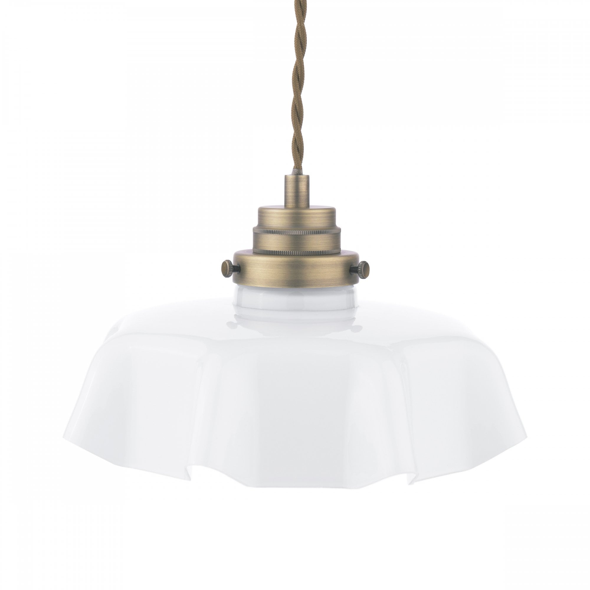 Banham Ceiling Pendant Light In Matt Antique Brass Finish With White Glass LA3756516-Q