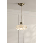 Banham Ceiling Pendant Light In Matt Antique Brass Finish With White Glass LA3756516-Q