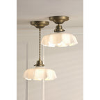 Banham Ceiling Pendant Light In Matt Antique Brass Finish With White Glass LA3756516-Q