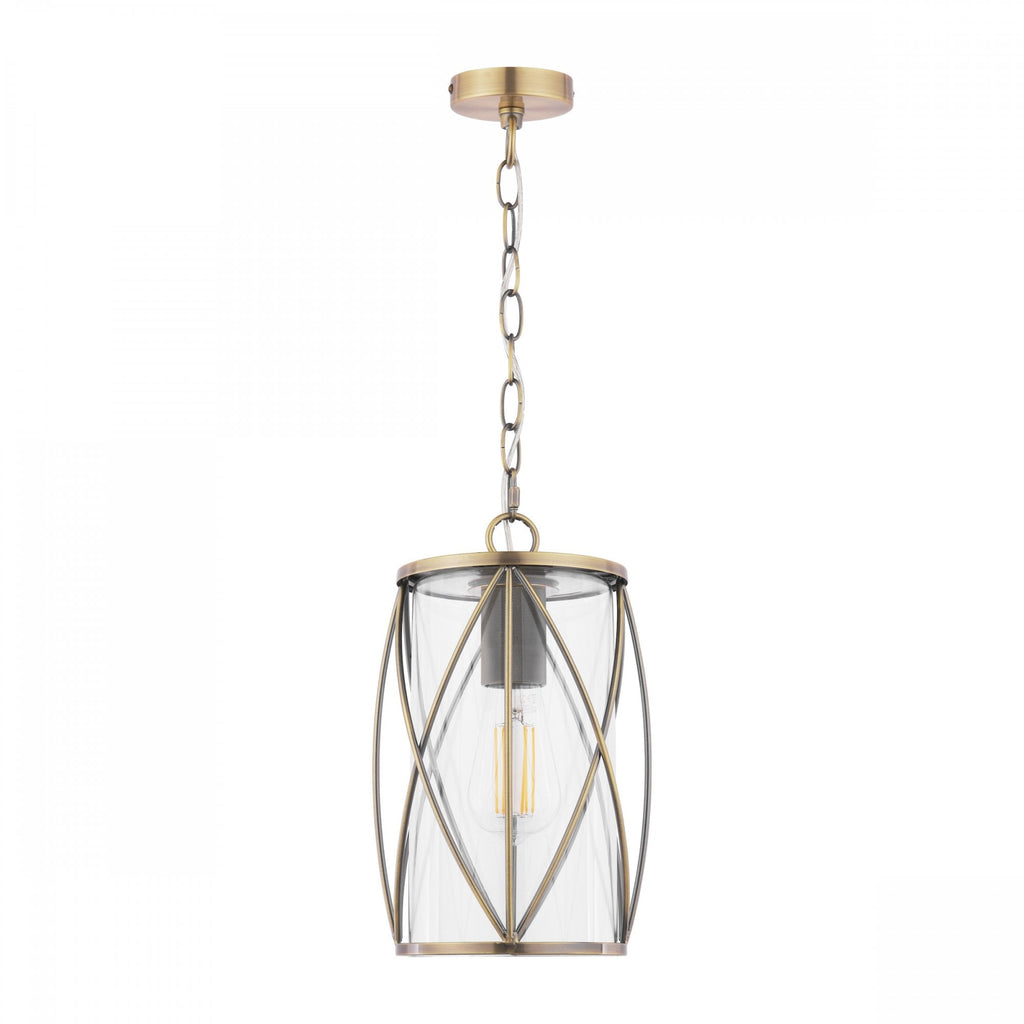 Beckworth Ceiling Lantern In Antique Brass Finish With Clear Glass Shade LA3756486-Q