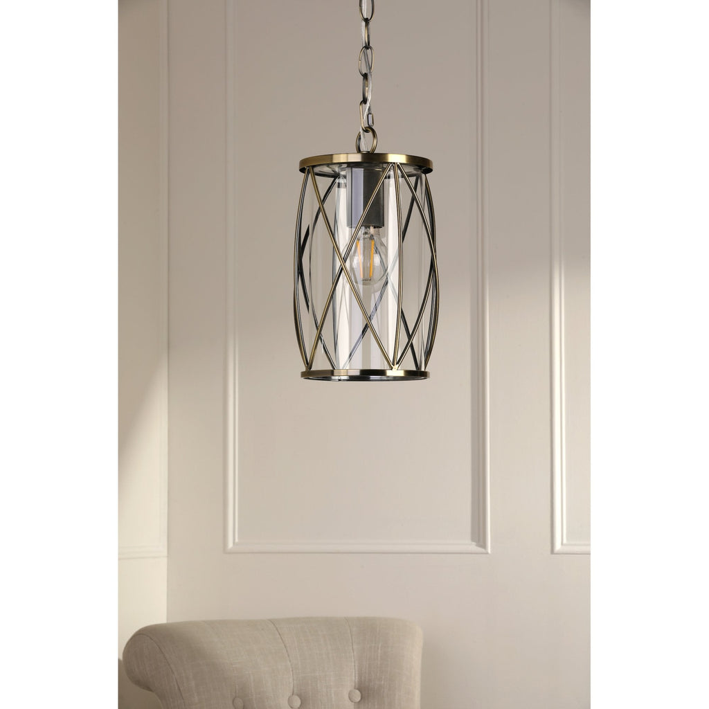 Beckworth Ceiling Lantern In Antique Brass Finish With Clear Glass Shade LA3756486-Q