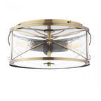 Beckworth 3 Light Flush Ceiling Light In Antique Brass and Clear Glass LA3756586-Q