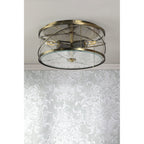 Beckworth 3 Light Flush Ceiling Light In Antique Brass and Clear Glass LA3756586-Q