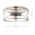 Beckworth 3 Light Flush Ceiling Light In Antique Brass and Clear Glass LA3756586-Q
