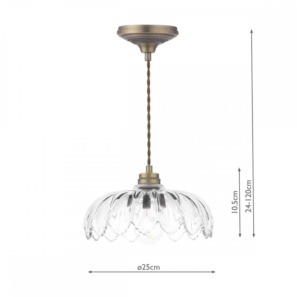 Bexwell Ceiling Pendant Light In Matt Antique Brass With Glass Shade LA3756518-Q