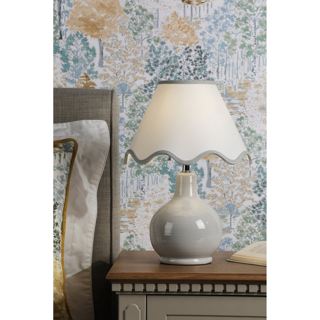 Bramhope Table Lamp In Grey Ceramic With Shade LA3756614-Q