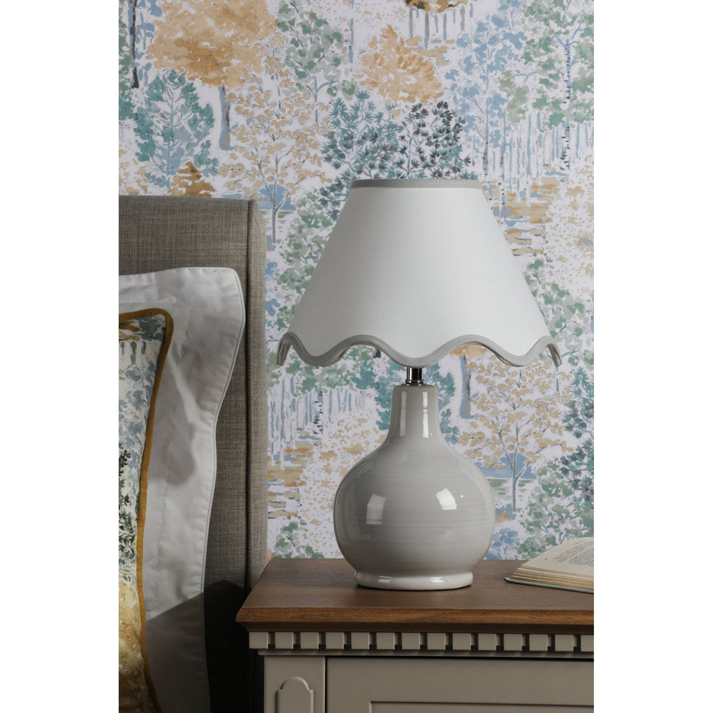 Bramhope Table Lamp In Grey Ceramic With Shade LA3756614-Q