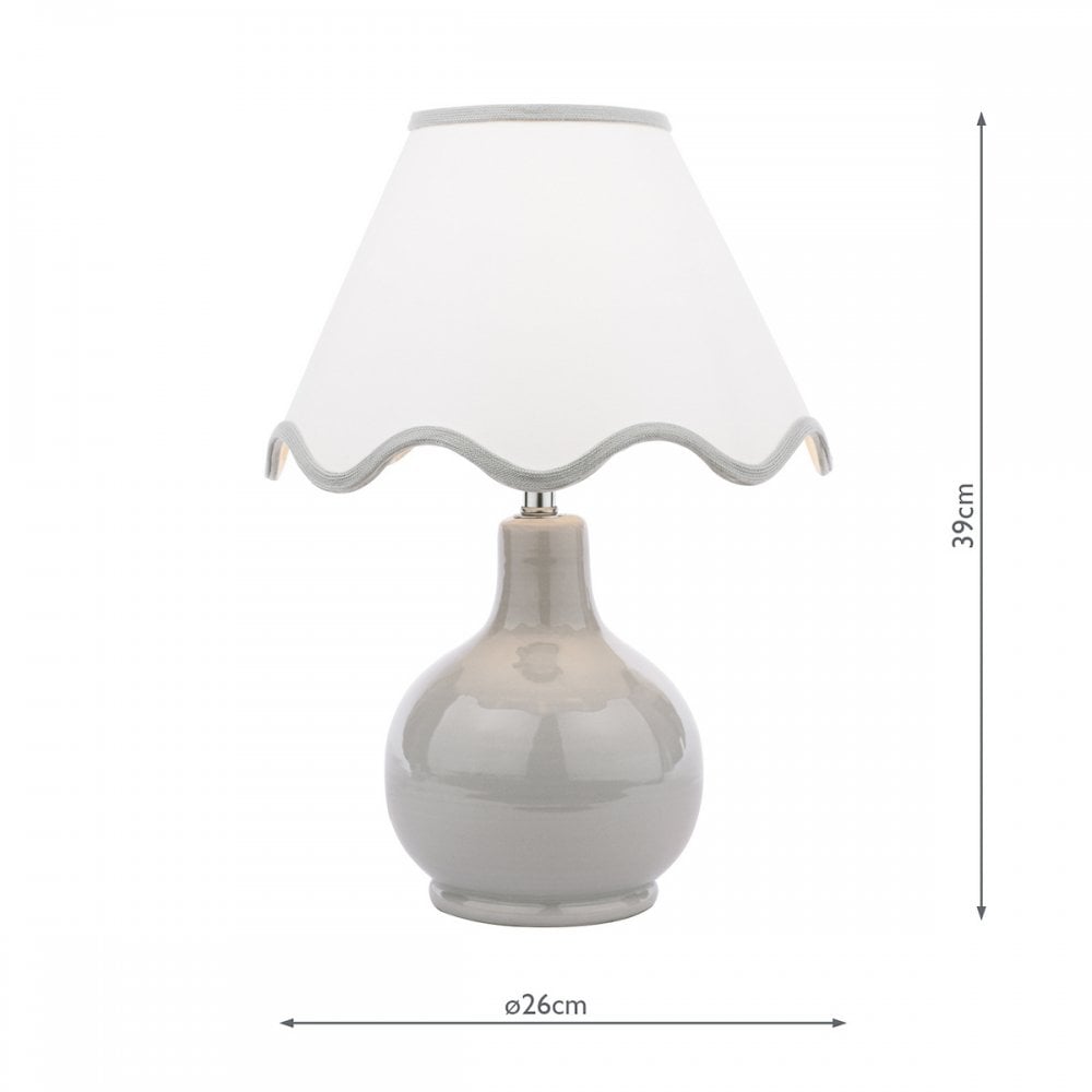 Bramhope Table Lamp In Grey Ceramic With Shade LA3756614-Q