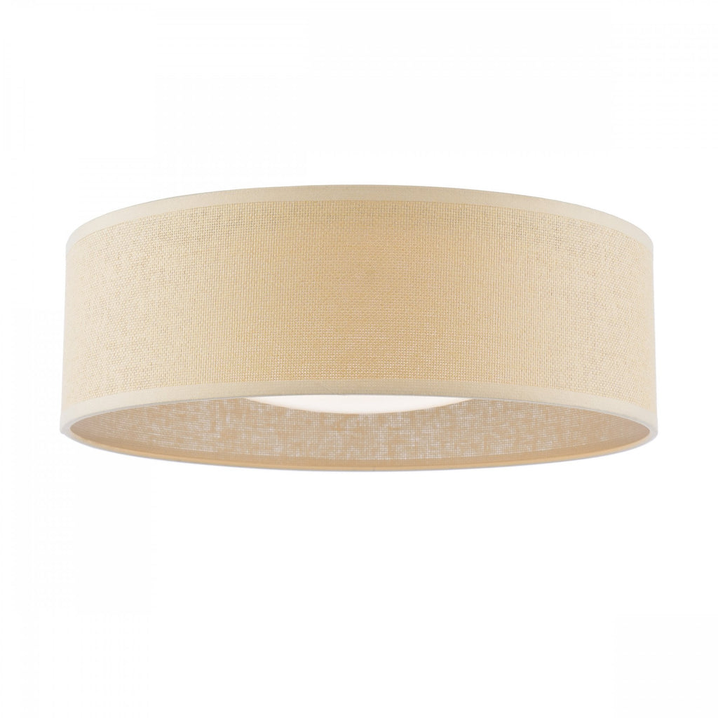 Buckenham 2 Light Rattan Flush Ceiling Light With White Frosted Acrylic LA3756607-Q
