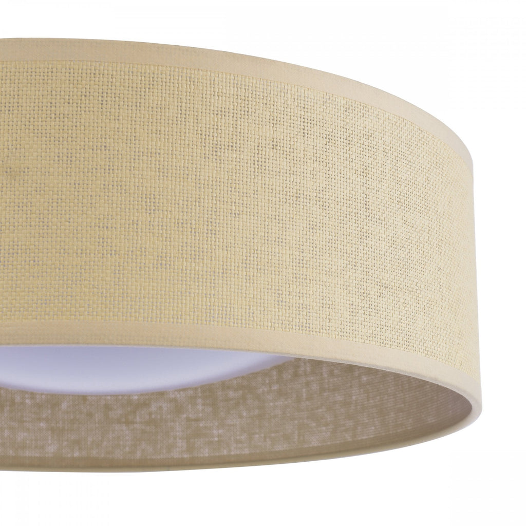 Buckenham 2 Light Rattan Flush Ceiling Light With White Frosted Acrylic LA3756607-Q