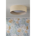 Buckenham 2 Light Rattan Flush Ceiling Light With White Frosted Acrylic LA3756607-Q