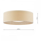 Buckenham 2 Light Rattan Flush Ceiling Light With White Frosted Acrylic LA3756607-Q