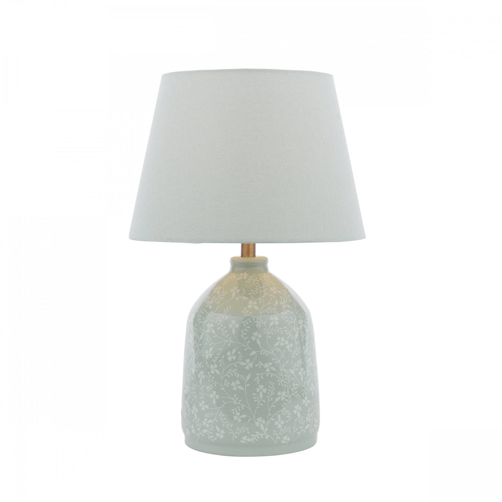 Campion Table Lamp In Blue Ceramic With Linen Shade LA3756621-Q