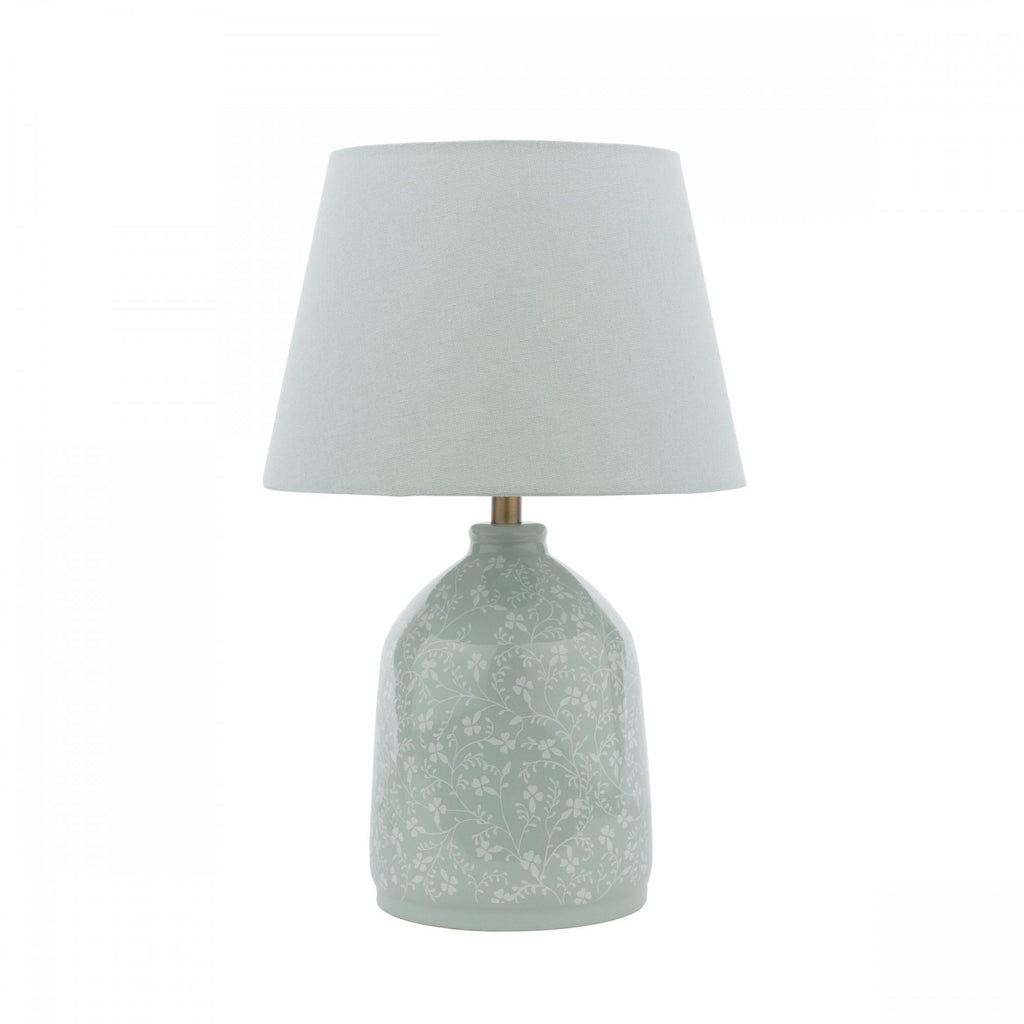 Campion Table Lamp In Blue Ceramic With Linen Shade LA3756621-Q