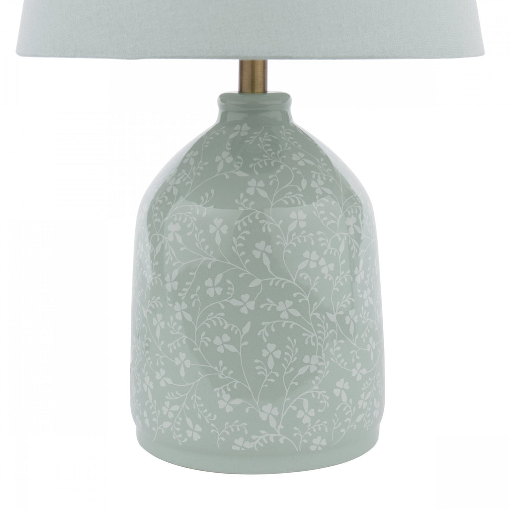 Campion Table Lamp In Blue Ceramic With Linen Shade LA3756621-Q
