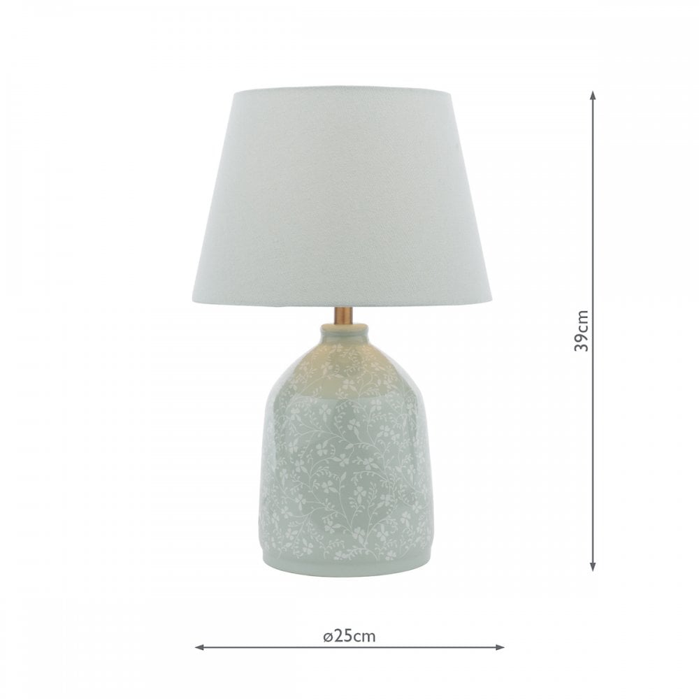 Campion Table Lamp In Blue Ceramic With Linen Shade LA3756621-Q