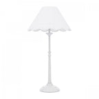 Cordwell Table Lamp In Matt White With Scalloped White Cotton Shade LA3756488-Q
