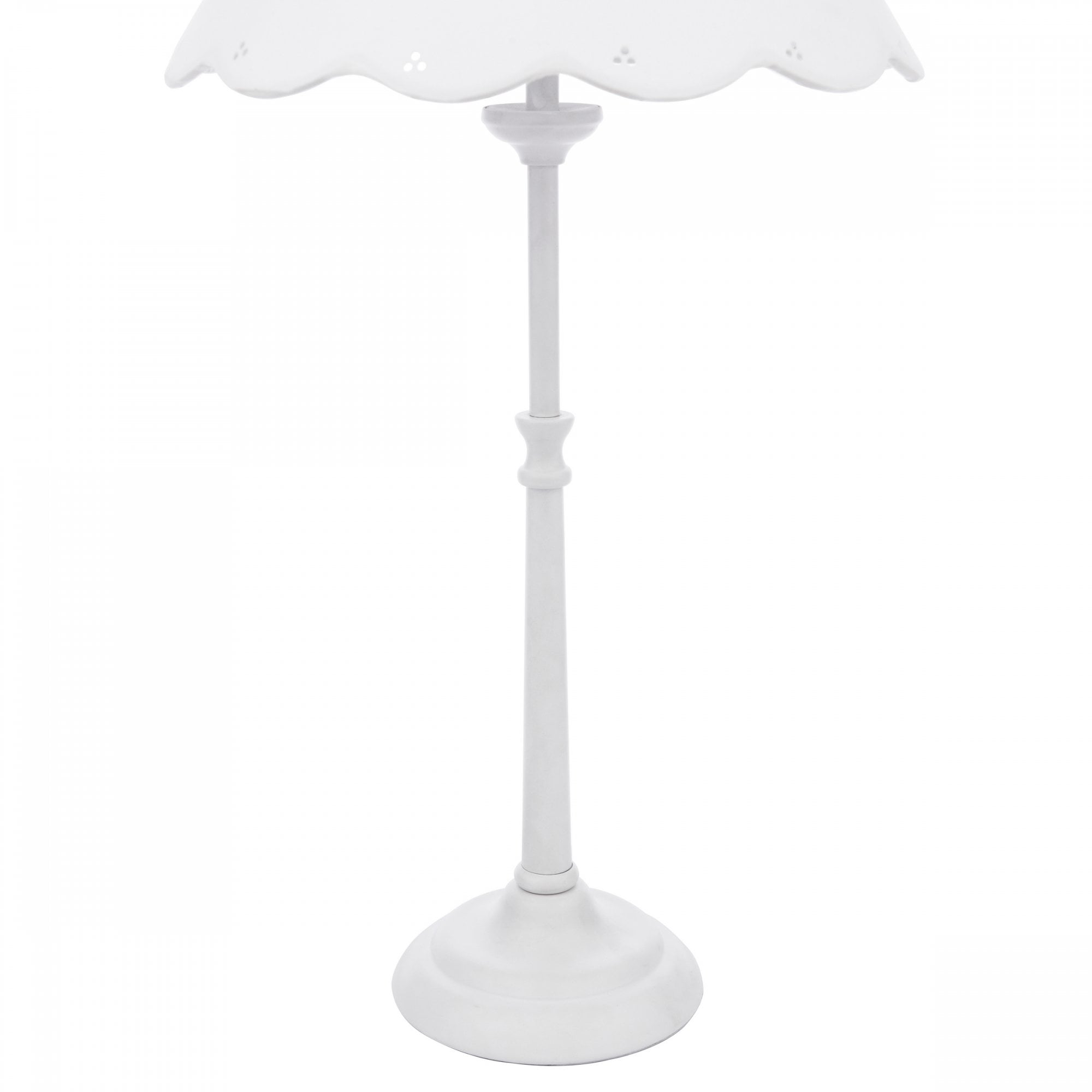 Cordwell Table Lamp In Matt White With Scalloped White Cotton Shade LA3756488-Q