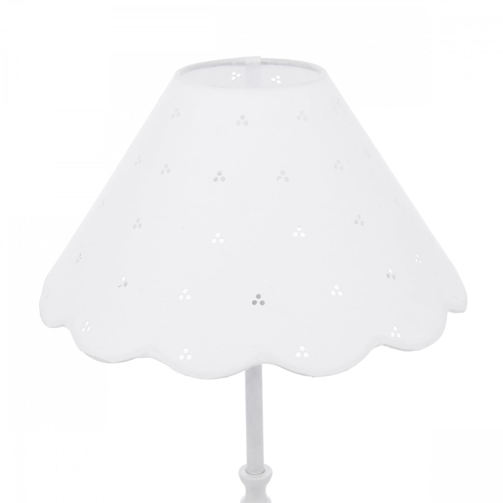Cordwell Table Lamp In Matt White With Scalloped White Cotton Shade LA3756488-Q