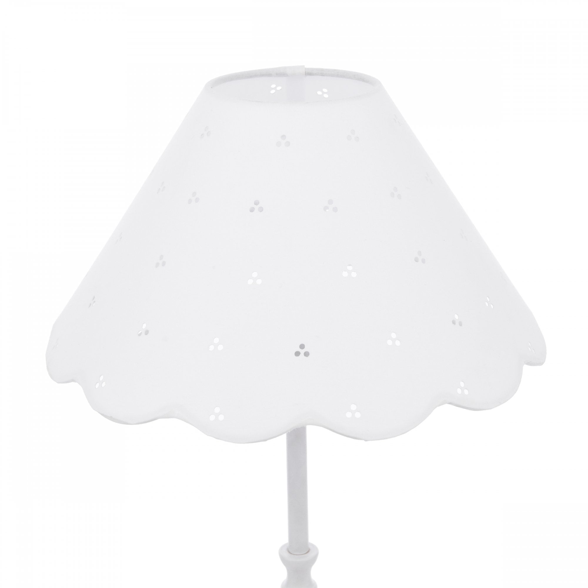 Cordwell Table Lamp In Matt White With Scalloped White Cotton Shade LA3756488-Q