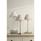Cordwell Table Lamp In Matt White With Scalloped White Cotton Shade LA3756488-Q