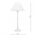 Cordwell Table Lamp In Matt White With Scalloped White Cotton Shade LA3756488-Q