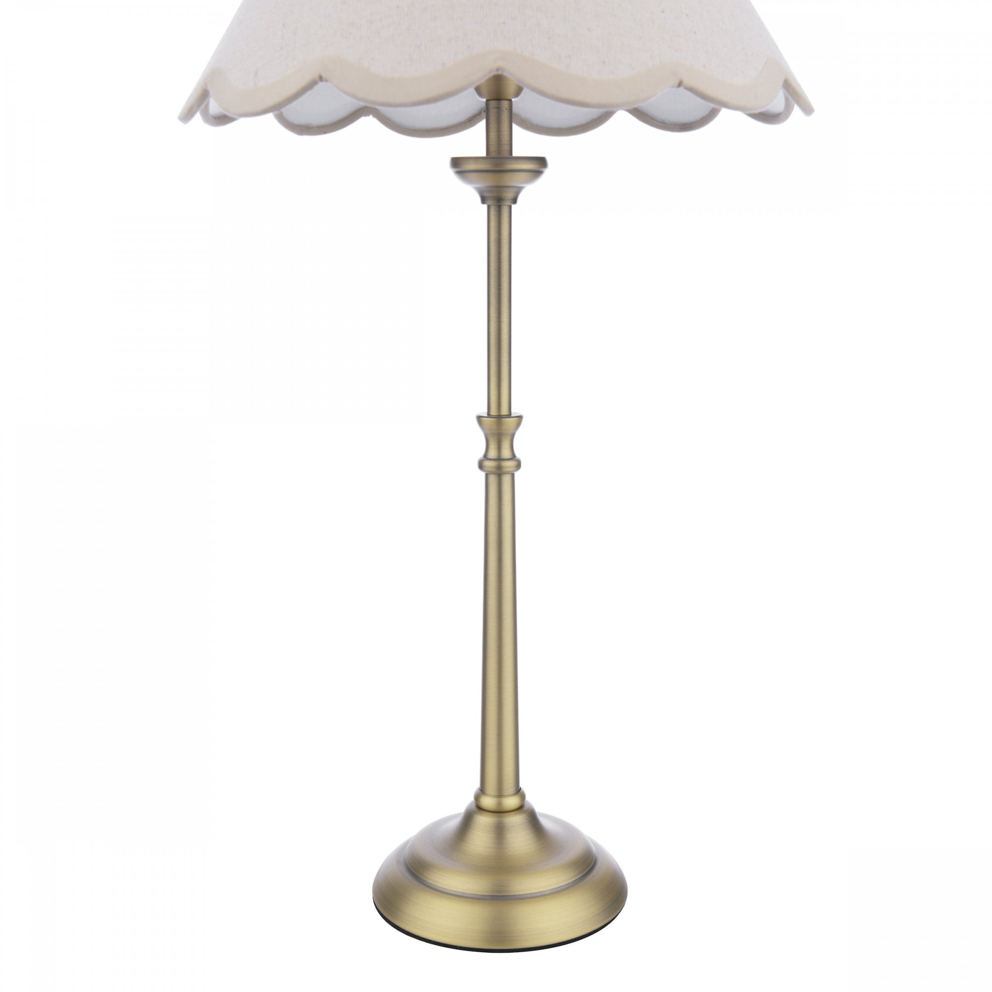 Cordwell Table Lamp In Antique Brass With Scalloped Natural Linen Shade LA3756487-Q