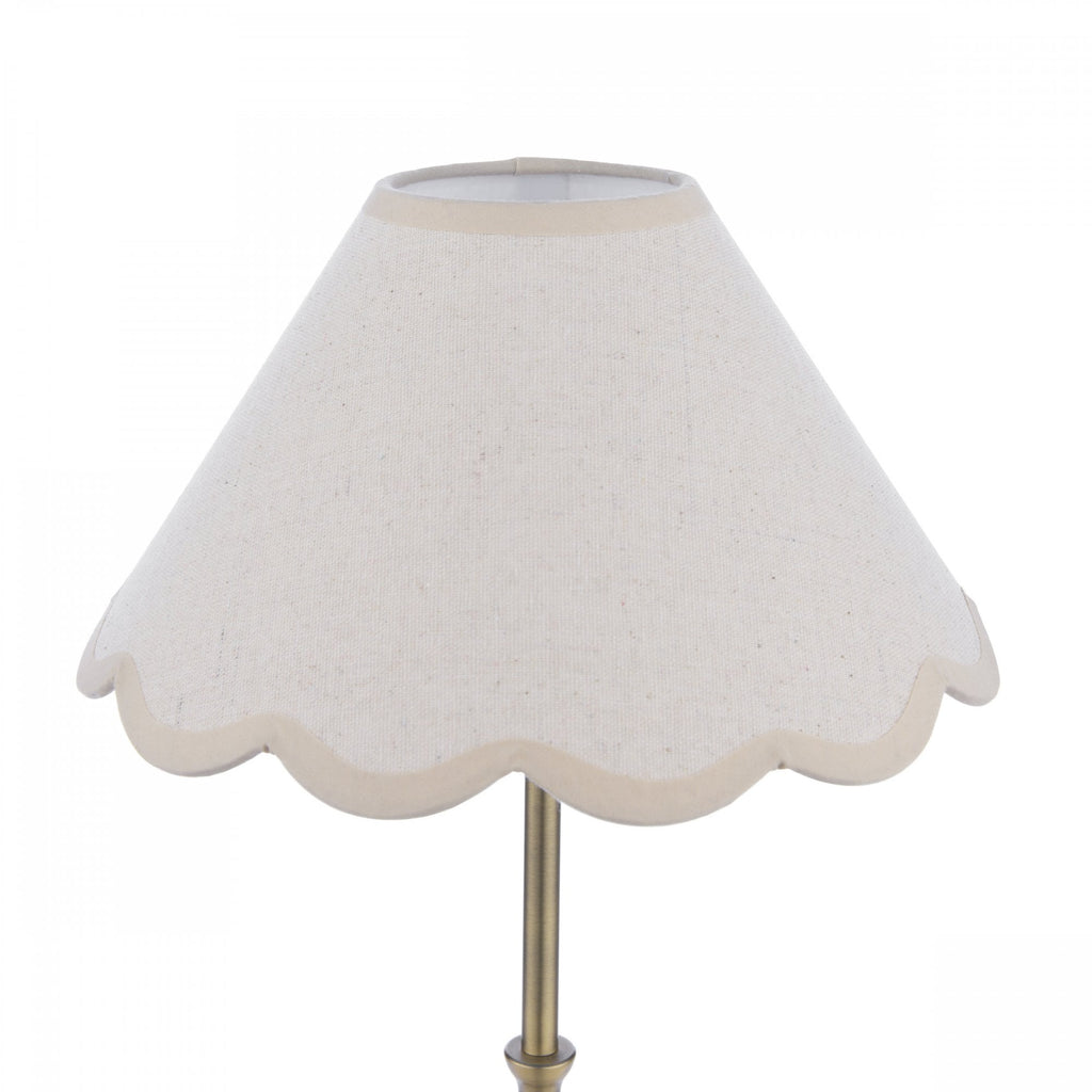 Cordwell Table Lamp In Antique Brass With Scalloped Natural Linen Shade LA3756487-Q