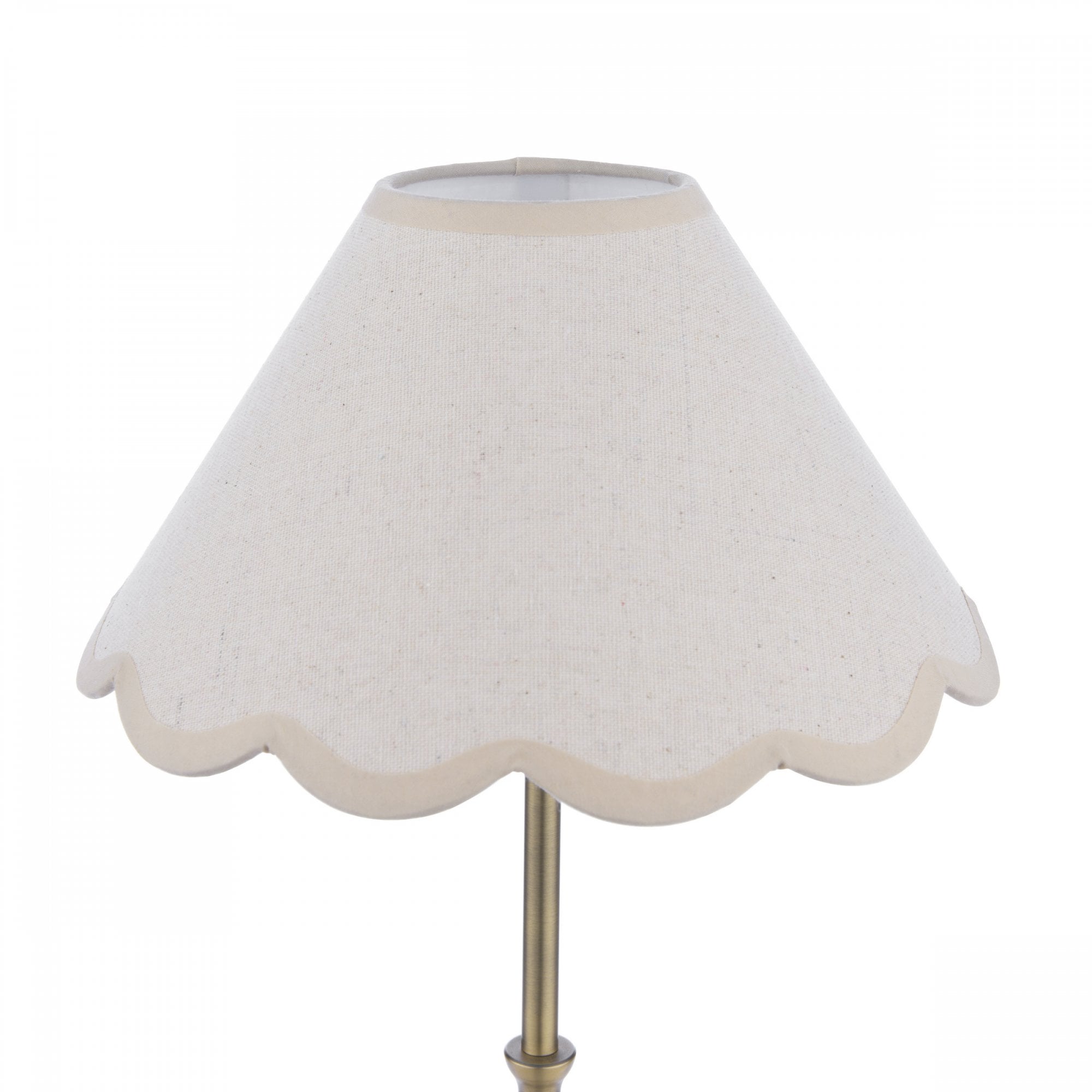 Cordwell Table Lamp In Antique Brass With Scalloped Natural Linen Shade LA3756487-Q