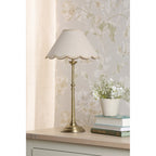 Cordwell Table Lamp In Antique Brass With Scalloped Natural Linen Shade LA3756487-Q